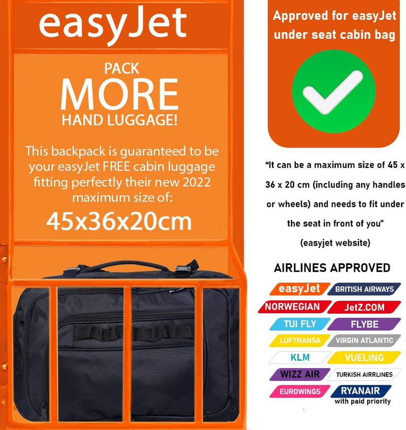 45x36x20cm easyJet Maximum Cabin Luggage  Take Maximum Luggage On Board –  Travel Luggage & Cabin Bags